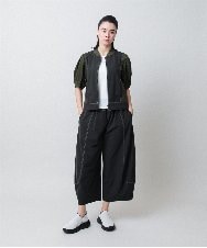 RSLIE03490 TRUNK HIROKO KOSHINO(ヒロココシノ) 異素材コンビ配色パンツ/洗える カーキ