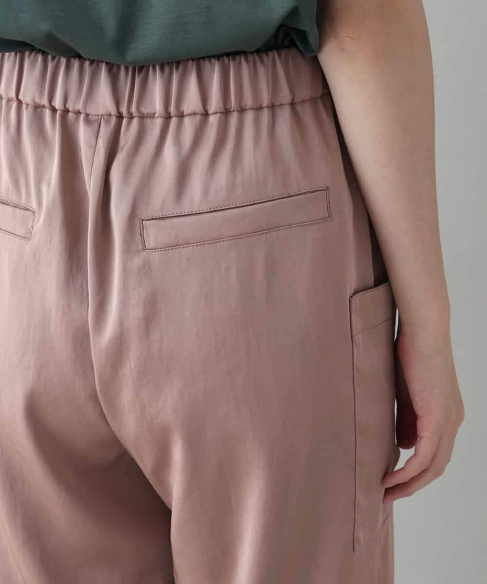 RSLIW34360 TRUNK HIROKO KOSHINO(ヒロココシノ) サテンストレッチイージーパンツ/洗える シャンパンピンク