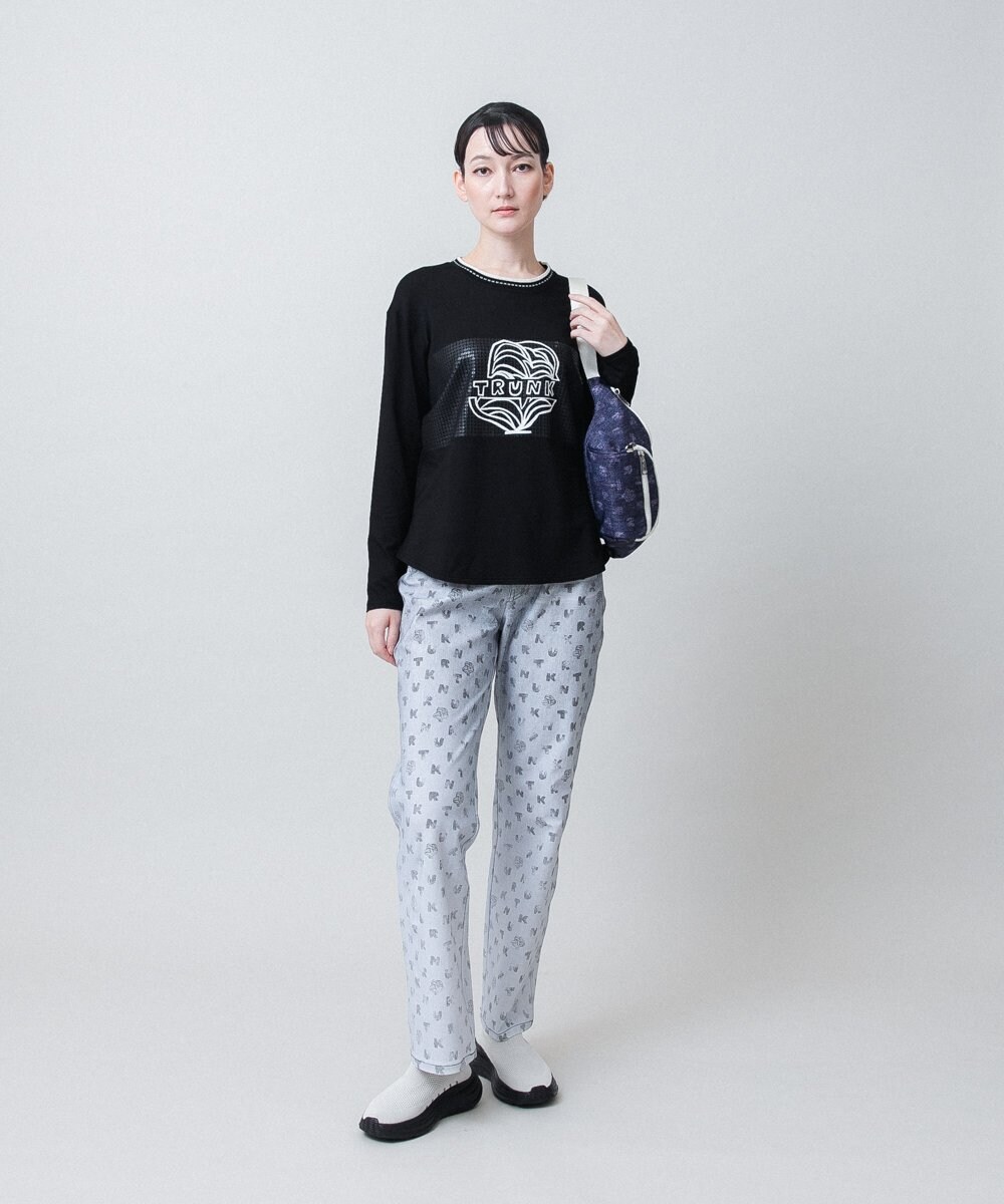 RSLJE09360 TRUNK HIROKO KOSHINO(ヒロココシノ) 3Dデニムハイテンションパンツ/洗える ネイビー