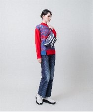 RSLJE09360 TRUNK HIROKO KOSHINO(ヒロココシノ) 3Dデニムハイテンションパンツ/洗える ネイビー