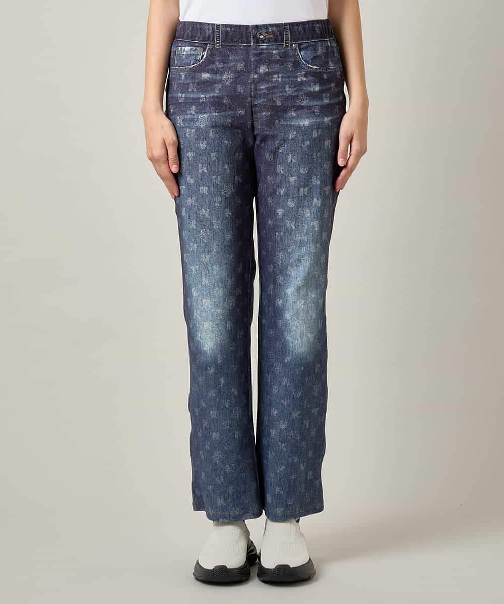 RSLJE09360 TRUNK HIROKO KOSHINO(ヒロココシノ) 3Dデニムハイテンションパンツ/洗える ネイビー