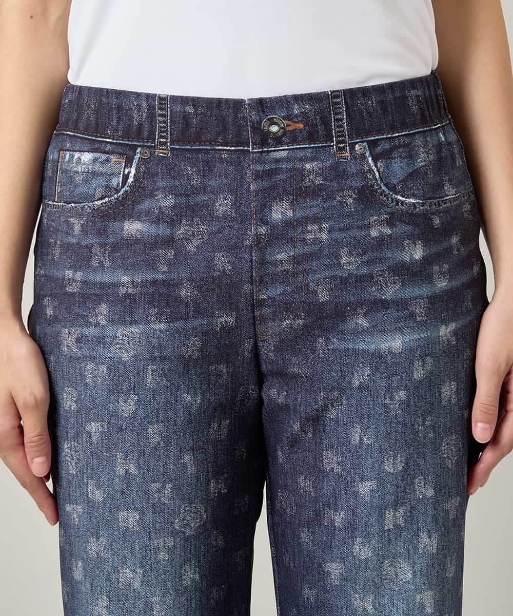 RSLJE09360 TRUNK HIROKO KOSHINO(ヒロココシノ) 3Dデニムハイテンションパンツ/洗える ネイビー