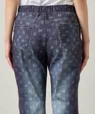 RSLJE09360 TRUNK HIROKO KOSHINO(ヒロココシノ) 3Dデニムハイテンションパンツ/洗える ネイビー