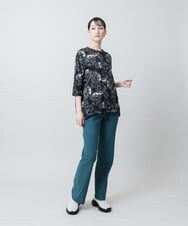 RSLJE16340 TRUNK HIROKO KOSHINO(ヒロココシノ) トリコットリブストレッチイージーパンツ/洗える ブルー