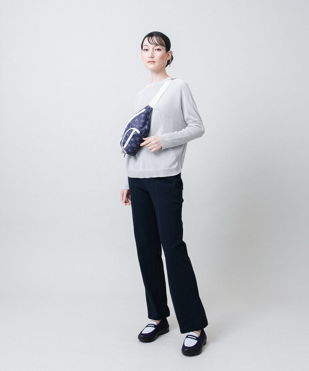 RSLJE16340 TRUNK HIROKO KOSHINO(ヒロココシノ) トリコットリブストレッチイージーパンツ/洗える ブルー