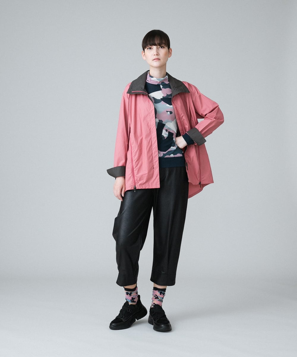 RSLJT20360 TRUNK HIROKO KOSHINO(ヒロココシノ) 【洗濯機で洗える】ストレッチレザーワイドフォルムパンツ ブラック