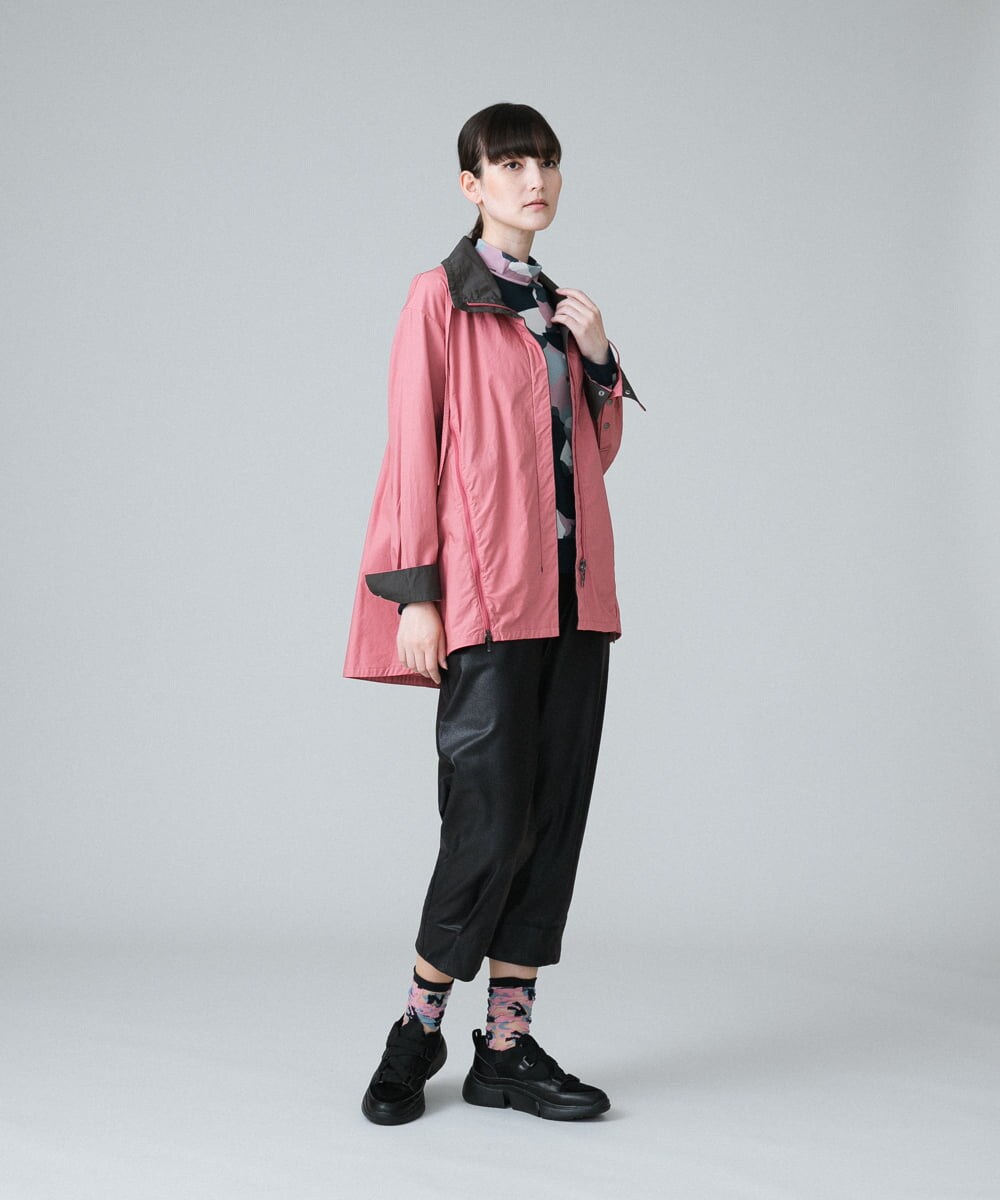RSLJT20360 TRUNK HIROKO KOSHINO(ヒロココシノ) 【洗濯機で洗える】ストレッチレザーワイドフォルムパンツ ブラック
