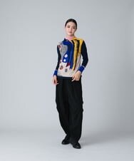 RSLJT44390 TRUNK HIROKO KOSHINO(ヒロココシノ) 【洗濯機で洗える】タックボリュームデザインパンツ ブラック
