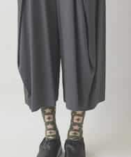 RSLJW03330 TRUNK HIROKO KOSHINO(ヒロココシノ) センタータックワイドパンツ/日本製/洗濯機で洗える ダークグレー