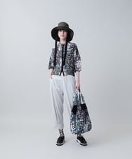 RSLJX27340 TRUNK HIROKO KOSHINO(ヒロココシノ) 裾カフスストレッチパンツ/洗える ライトグレー