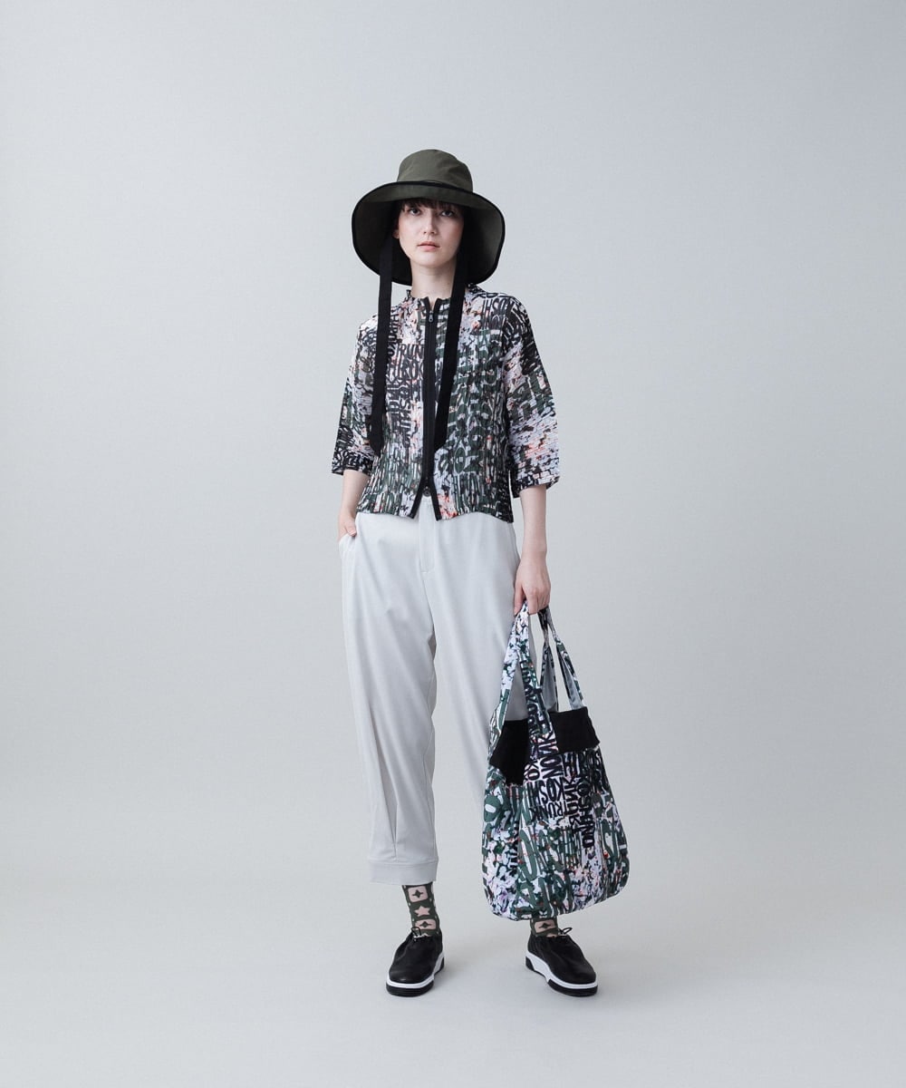 RSLJX27340 TRUNK HIROKO KOSHINO(ヒロココシノ) 裾カフスストレッチパンツ/洗える ライトグレー