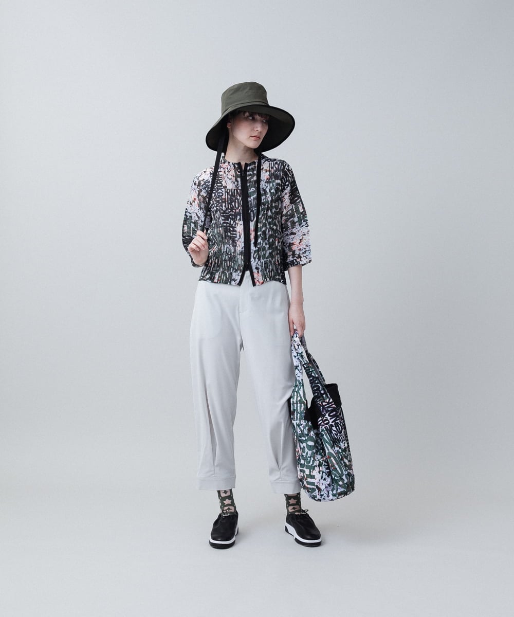 RSLJX27340 TRUNK HIROKO KOSHINO(ヒロココシノ) 裾カフスストレッチパンツ/洗える ライトグレー