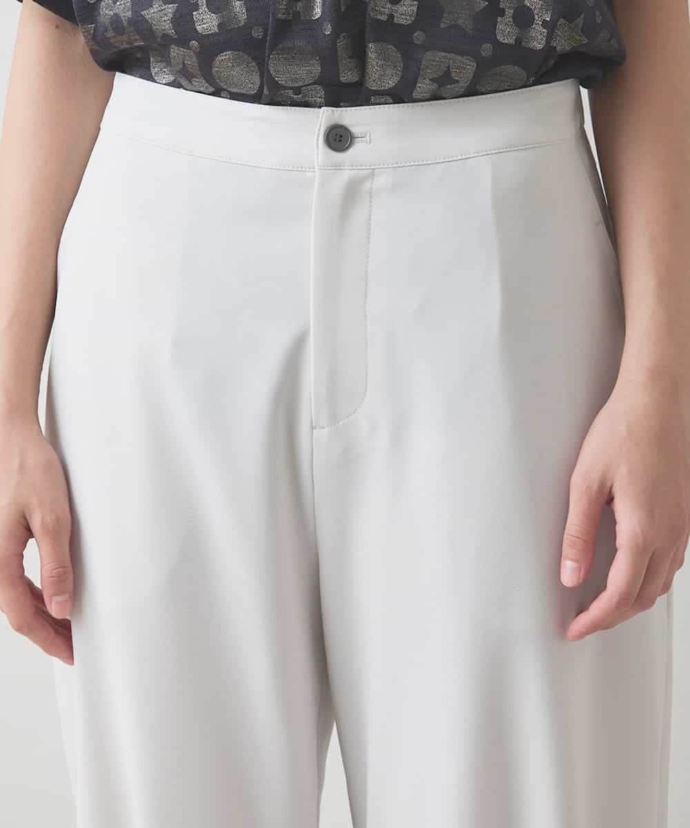 RSLJX27340 TRUNK HIROKO KOSHINO(ヒロココシノ) 裾カフスストレッチパンツ/洗える ライトグレー
