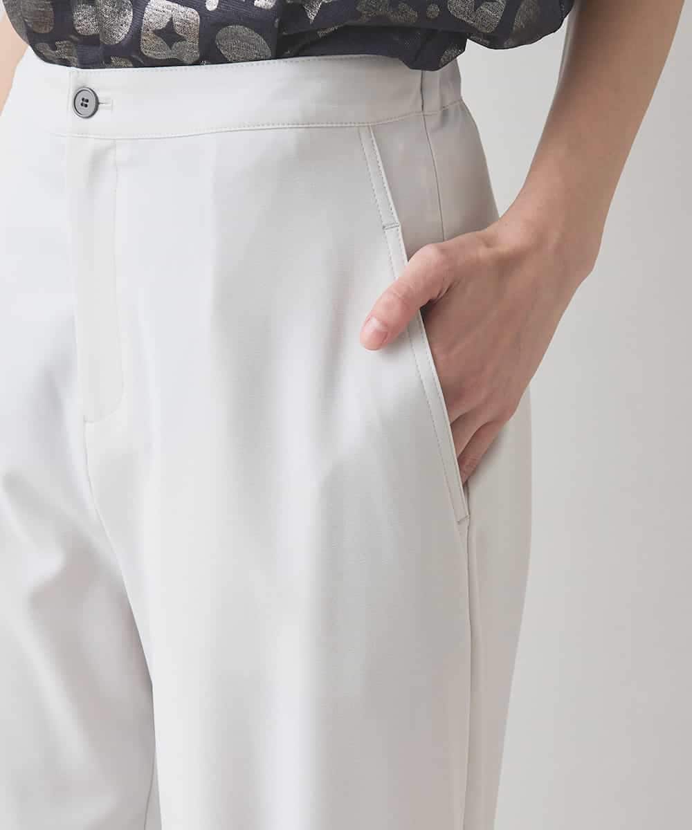 RSLJX27340 TRUNK HIROKO KOSHINO(ヒロココシノ) 裾カフスストレッチパンツ/洗える ライトグレー