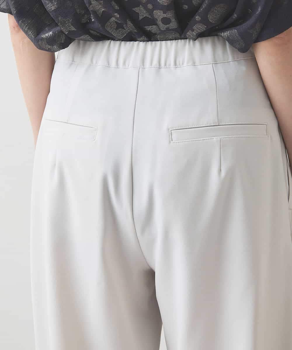 RSLJX27340 TRUNK HIROKO KOSHINO(ヒロココシノ) 裾カフスストレッチパンツ/洗える ライトグレー