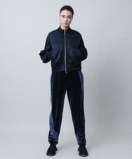 RSLLB11490 TRUNK HIROKO KOSHINO(ヒロココシノ) ラウンドシルエットベロアパンツ/洗える ブラック