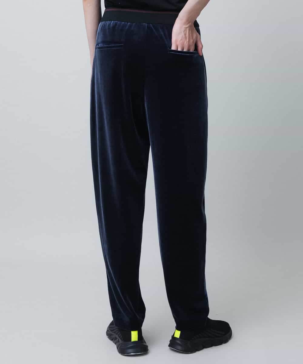 RSLLB11490 TRUNK HIROKO KOSHINO(ヒロココシノ) ラウンドシルエットベロアパンツ/洗える ブラック