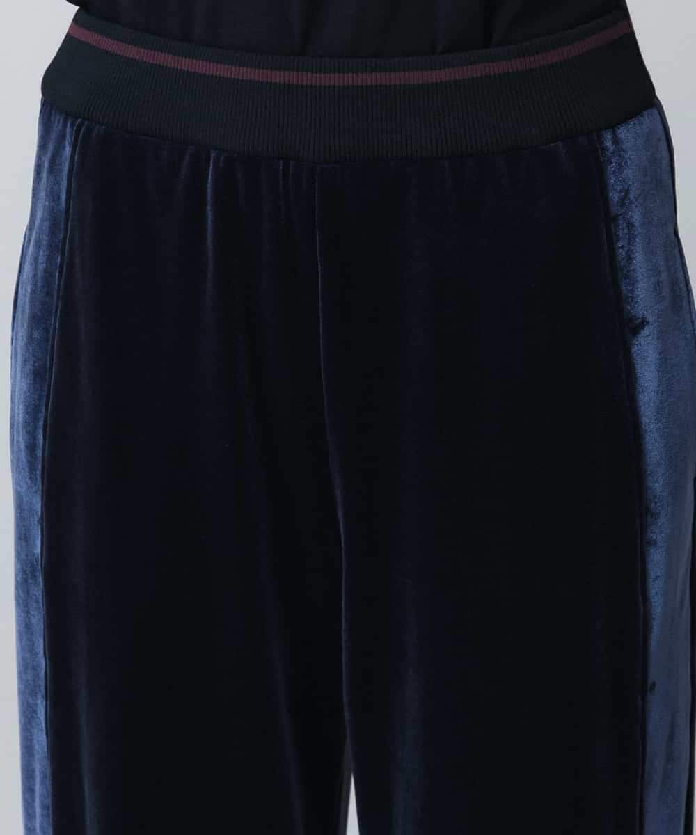 RSLLB11490 TRUNK HIROKO KOSHINO(ヒロココシノ) ラウンドシルエットベロアパンツ/洗える ブラック