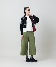RSLLD05390 TRUNK HIROKO KOSHINO(ヒロココシノ) フリーモーションタフタデザインガウチョパンツ/洗える グリーン