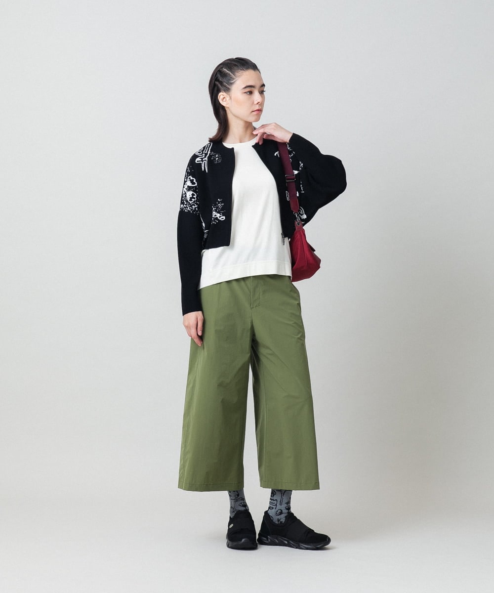 RSLLD05390 TRUNK HIROKO KOSHINO(ヒロココシノ) フリーモーションタフタデザインガウチョパンツ/洗える グリーン