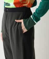 RSLLW04360 TRUNK HIROKO KOSHINO(ヒロココシノ) 軽量タフタサイドラインデザインパンツ/洗える カーキ