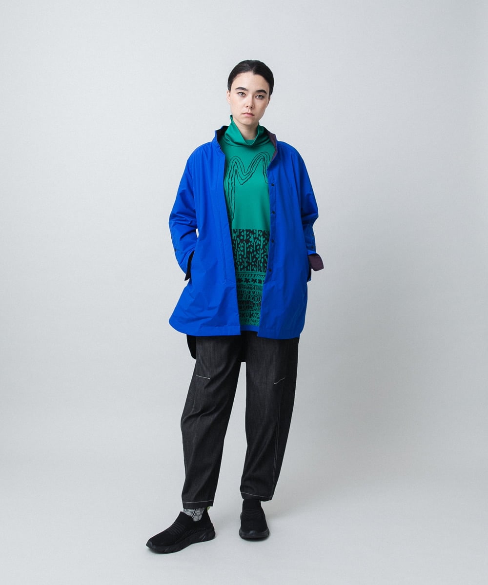 RSPAD17430 TRUNK HIROKO KOSHINO(ヒロココシノ) ロゴモチーフ幾何柄プリントチュニック/日本製/洗える ブラック