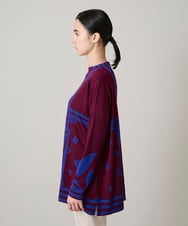 RSPAE12430 TRUNK HIROKO KOSHINO(ヒロココシノ) 幾何ペイズリーボックスシルエットチュニック/日本製/洗える ブルー