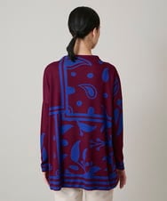 RSPAE12430 TRUNK HIROKO KOSHINO(ヒロココシノ) 幾何ペイズリーボックスシルエットチュニック/日本製/洗える ブルー