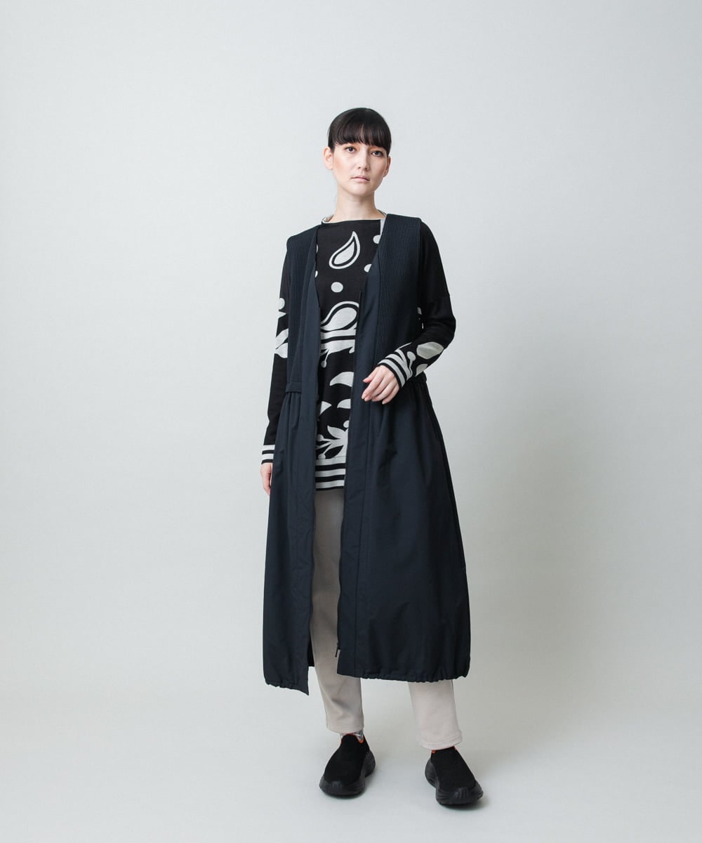 RSPAE12430 TRUNK HIROKO KOSHINO(ヒロココシノ) 幾何ペイズリーボックスシルエットチュニック/日本製/洗える ブルー