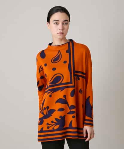 RSPAE12430 TRUNK HIROKO KOSHINO 幾何ペイズリーボックスシルエットチュニック/日本製/洗える