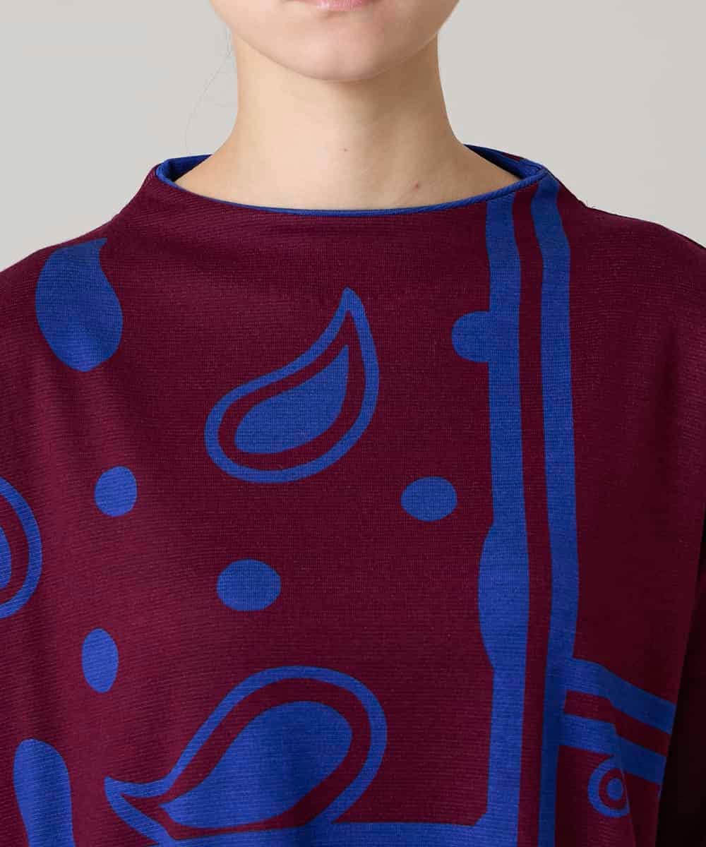 RSPAE12430 TRUNK HIROKO KOSHINO(ヒロココシノ) 幾何ペイズリーボックスシルエットチュニック/日本製/洗える ブルー