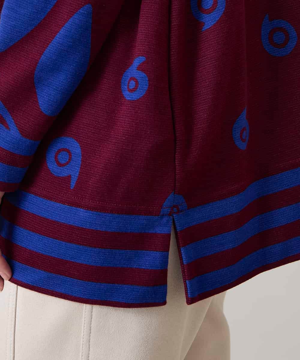 RSPAE12430 TRUNK HIROKO KOSHINO(ヒロココシノ) 幾何ペイズリーボックスシルエットチュニック/日本製/洗える ブルー