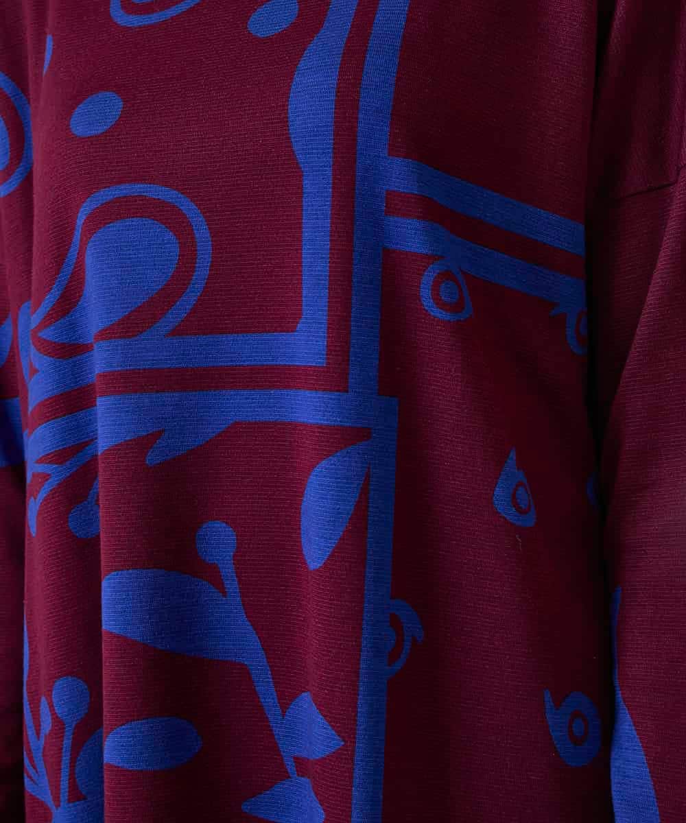 RSPAE12430 TRUNK HIROKO KOSHINO(ヒロココシノ) 幾何ペイズリーボックスシルエットチュニック/日本製/洗える ブルー