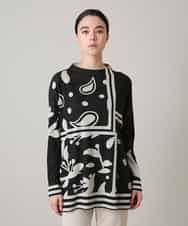 RSPAE12430 TRUNK HIROKO KOSHINO(ヒロココシノ) 幾何ペイズリーボックスシルエットチュニック/日本製/洗える ブラック