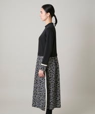 RSPAE19690 TRUNK HIROKO KOSHINO(ヒロココシノ) 小付きドット切り替えプリントコンビワンピース/洗える ブラック