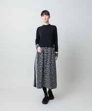 RSPAE19690 TRUNK HIROKO KOSHINO(ヒロココシノ) 小付きドット切り替えプリントコンビワンピース/洗える ブラック