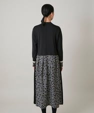 RSPAE19690 TRUNK HIROKO KOSHINO(ヒロココシノ) 小付きドット切り替えプリントコンビワンピース/洗える ブラック