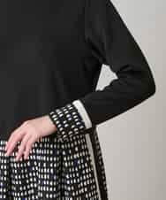 RSPAE19690 TRUNK HIROKO KOSHINO(ヒロココシノ) 小付きドット切り替えプリントコンビワンピース/洗える ブラック