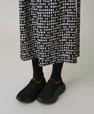 RSPAE19690 TRUNK HIROKO KOSHINO(ヒロココシノ) 小付きドット切り替えプリントコンビワンピース/洗える ブラック