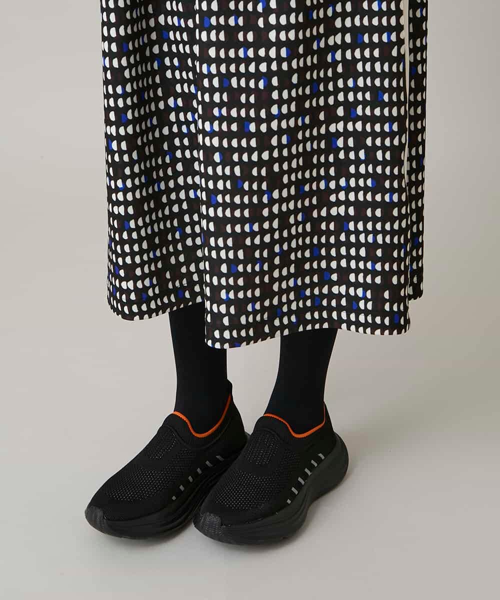 RSPAE19690 TRUNK HIROKO KOSHINO(ヒロココシノ) 小付きドット切り替えプリントコンビワンピース/洗える ブラック