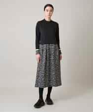 RSPAE19690 TRUNK HIROKO KOSHINO(ヒロココシノ) 小付きドット切り替えプリントコンビワンピース/洗える ブラック