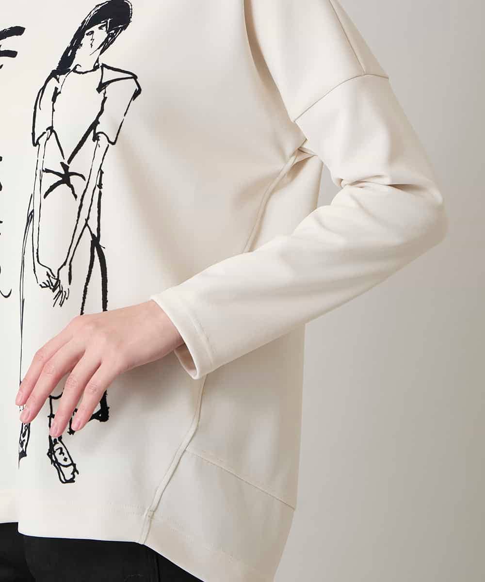 RSPAE31430 TRUNK HIROKO KOSHINO(ヒロココシノ) イラストデザインダンボールチュニック/日本製/洗える ベージュ