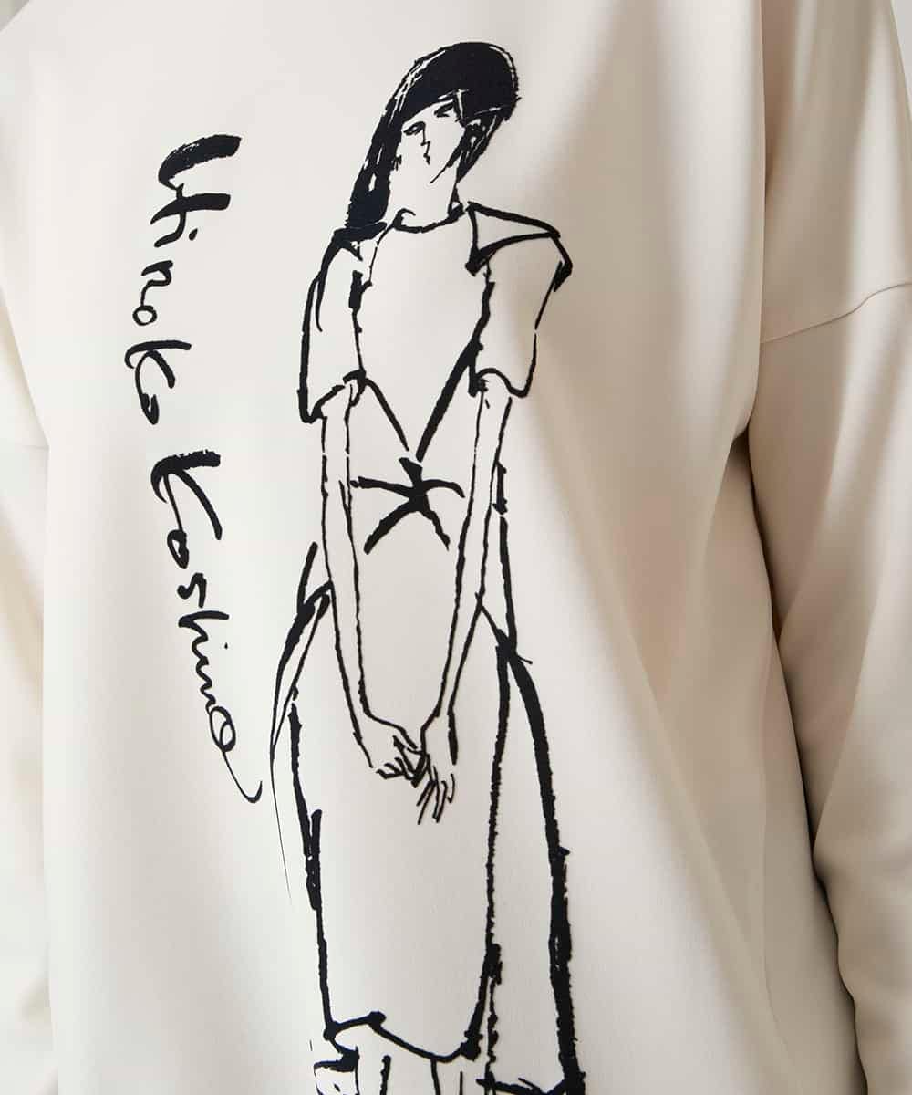 RSPAE31430 TRUNK HIROKO KOSHINO(ヒロココシノ) イラストデザインダンボールチュニック/日本製/洗える ベージュ