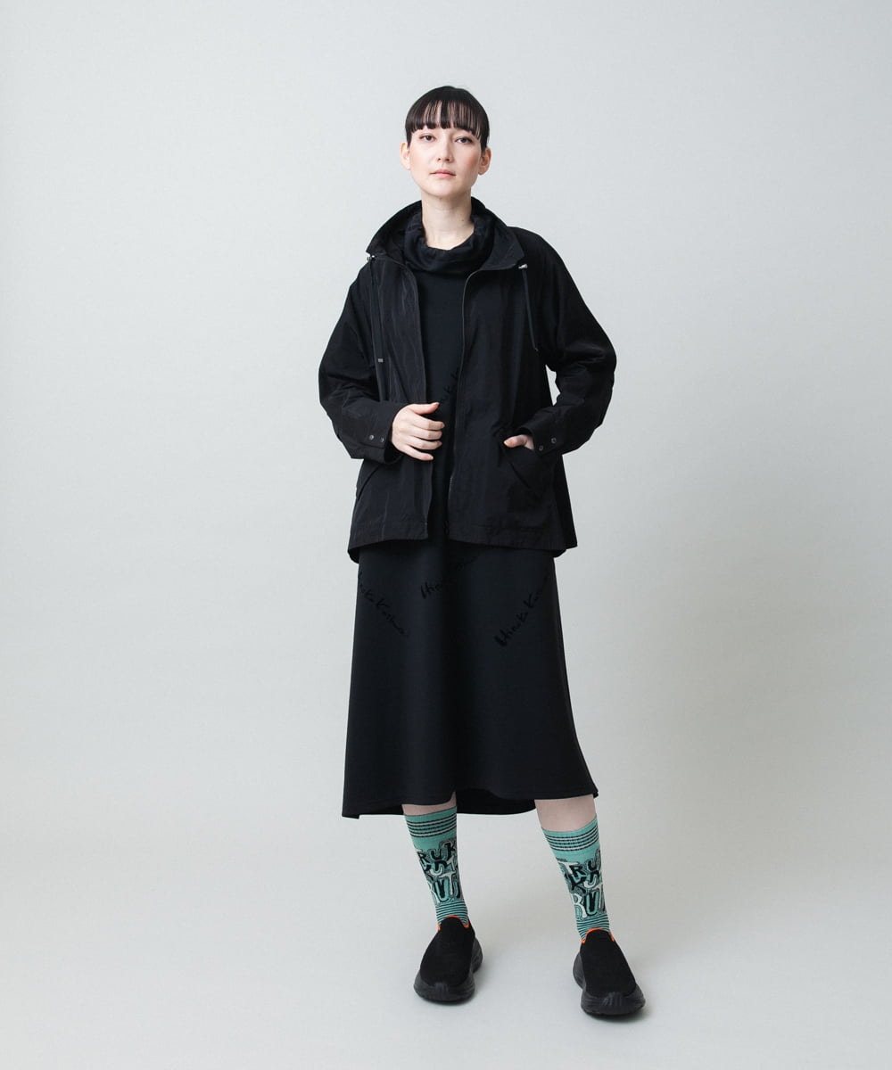 RSPAE32560 TRUNK HIROKO KOSHINO(ヒロココシノ) ハイネックジャージーワンピース /日本製/洗える ブラック