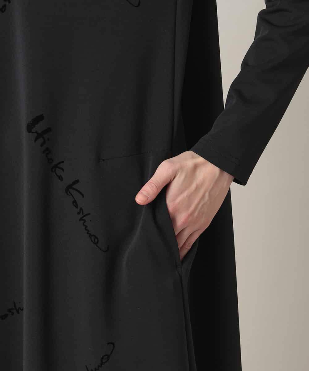 RSPAE32560 TRUNK HIROKO KOSHINO(ヒロココシノ) ハイネックジャージーワンピース /日本製/洗える ブラック