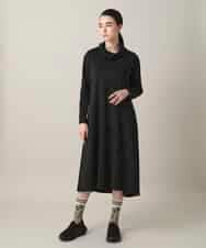 RSPAE32560 TRUNK HIROKO KOSHINO(ヒロココシノ) ハイネックジャージーワンピース /日本製/洗える ブラック