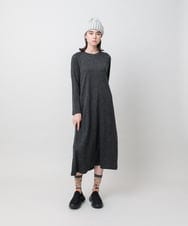 RSPAH10590 TRUNK HIROKO KOSHINO(ヒロココシノ) ステッチアクセントAラインワンピース ダークグレー