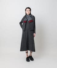 RSPAH10590 TRUNK HIROKO KOSHINO(ヒロココシノ) ステッチアクセントAラインワンピース ダークグレー