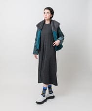 RSPAH10590 TRUNK HIROKO KOSHINO(ヒロココシノ) ステッチアクセントAラインワンピース ダークグレー