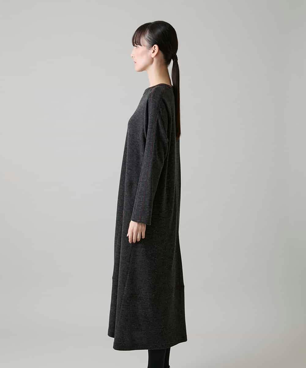RSPAH10590 TRUNK HIROKO KOSHINO(ヒロココシノ) ステッチアクセントAラインワンピース ダークグレー